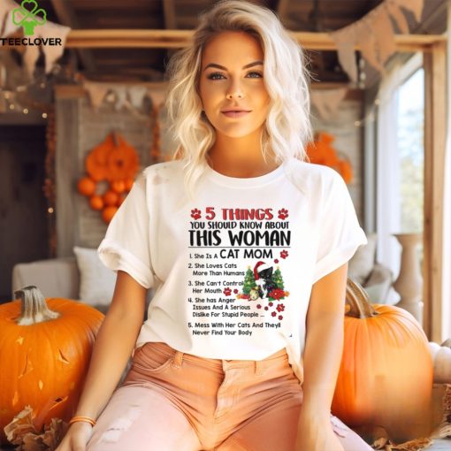 This Woman Loves Cats and Christmas Shirt