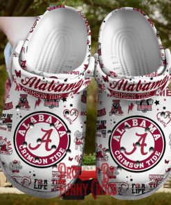 ALabama Crimson Roll Tide For Life Crocs Shoes