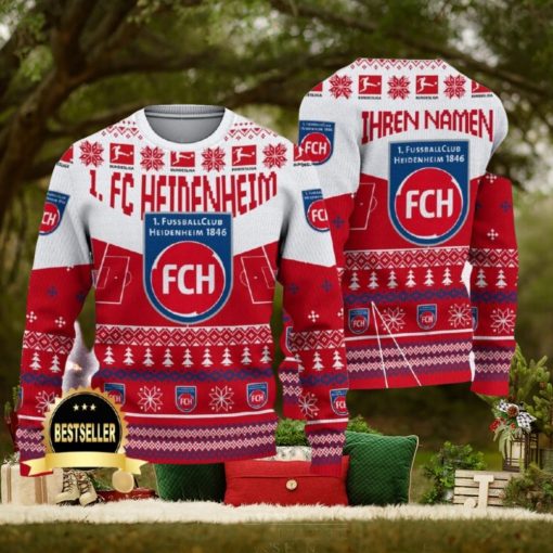 Custom Name 1 FC Heidenheim Ugly Christmas Sweater New Logo Gift For Men And Women Fans