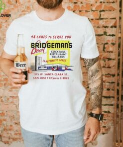 Bridgeman’s Bowl 48 lanes to serve you cocktails restaurant billiards shirt