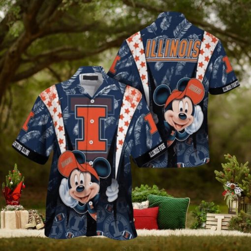 Ncaa Illinois Fighting Illini Mickey Mouse Trendy Hawaiian Shirt Aloha Shirt