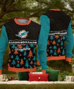 Miami Dolphins Christmas Pattern Ugly Christmas Sweater Freezing AOP Gift For Fans