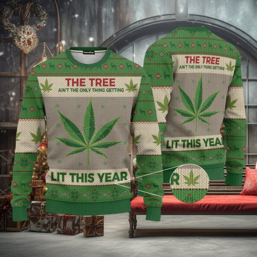 Hobby New Lit This Year Weed Ugly Christmas 3D Sweater Gift For Men And Women