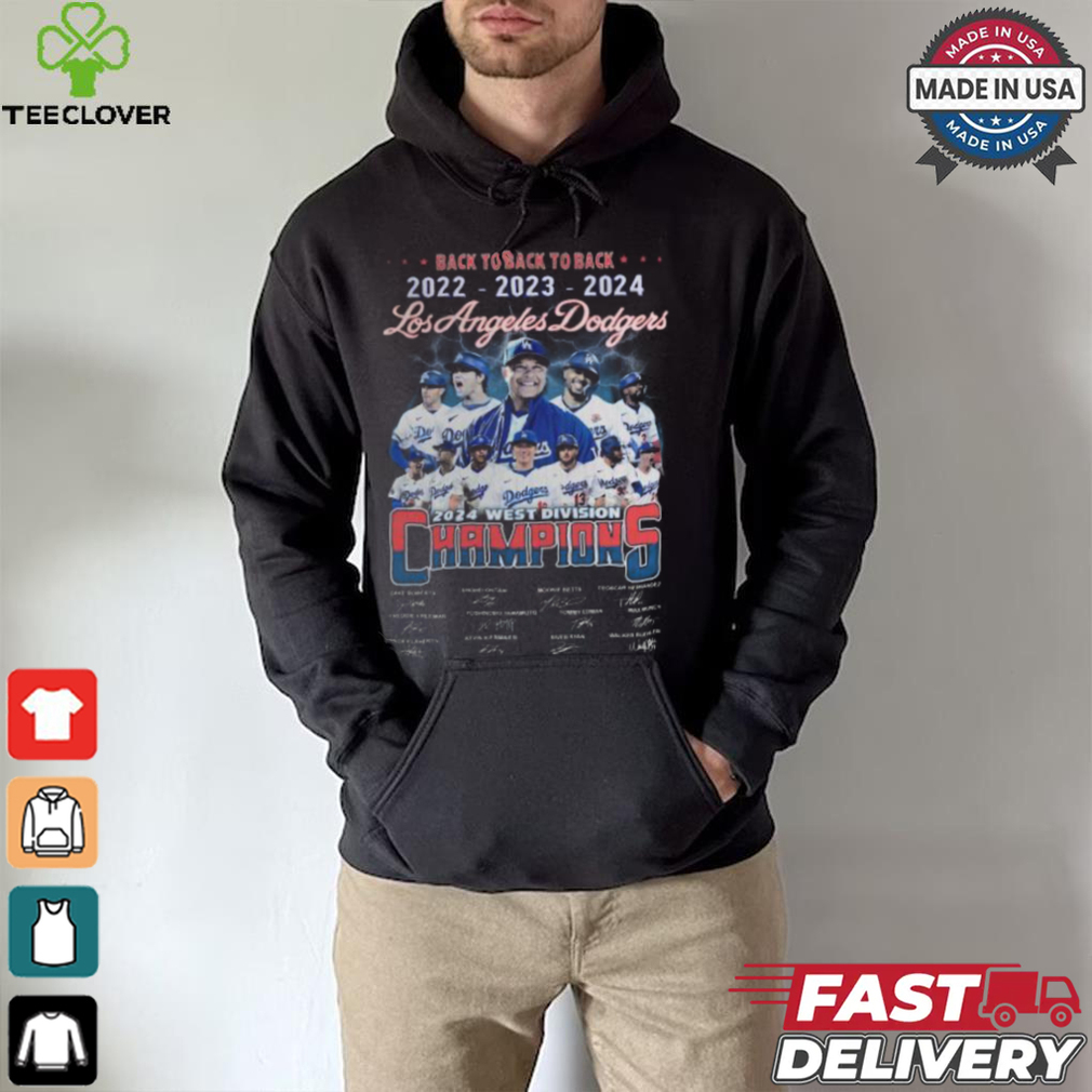 Los Angeles Dodgers 2024 West Division Champs Back To Back To Back T Shirt Los Angeles Dodgers 2024 West Division Champs Back To Back To Back T Shirt