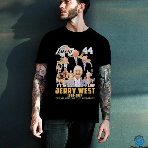 lakers 44 jerry west 1938 2024 thank you for the memories signatures shirt