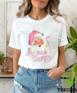 retro groovy big nick santa energy pink santa christmas xmas t shirt