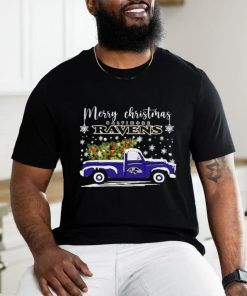 Merry Christmas Truck Baltimore Ravens Shirt