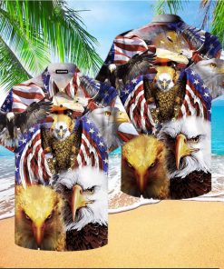 Eagle And America Flag Hawaiian Shirt