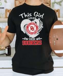 Oklahoma Sooners Softball this girl loves her Sooners heart sport circle logo shirt