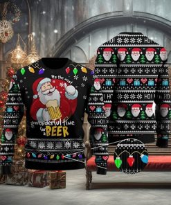 It Is The Most Wonderful Time For A Beer Ugly Christmas Sweater 3D Printed Men And Women Holiday Gift