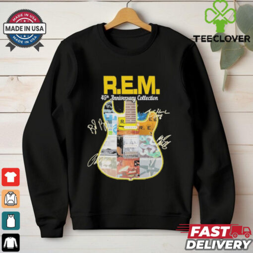 R.E.M band 45th anniversary collection guitar signatures shirt