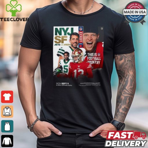 san francisco 49ers vs New York Jets Sept 9 2024 Monday night football matchup shirt