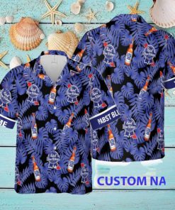 Pabst Blue Ribbon Natural Custom Name Design Hawaiian Shirt For Men And Women Gift Beach