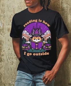 Reading Is How I Go Outside Magical Journey Cat Shirt