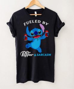 stitch fueled by drink Dr Pepper and sarcasm shirt