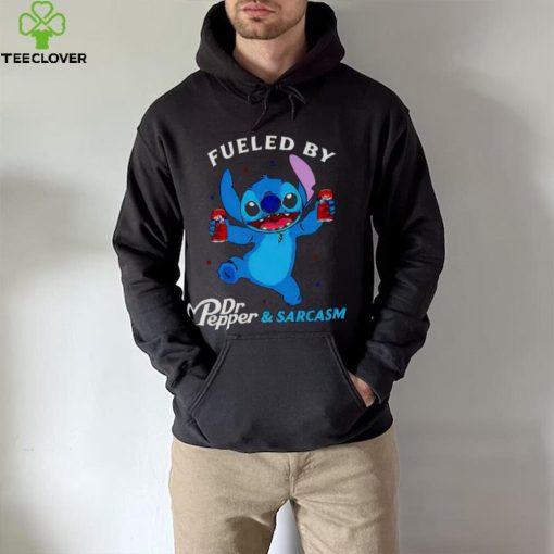 stitch fueled by drink Dr Pepper and sarcasm shirt