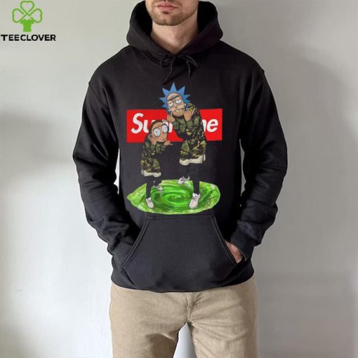 supreme rick morty real hoodie