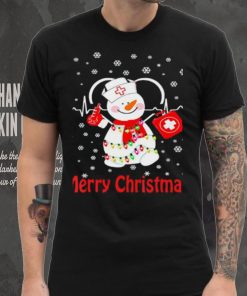 Womens Snowman Nurse Christmas With Nurs T Shirt