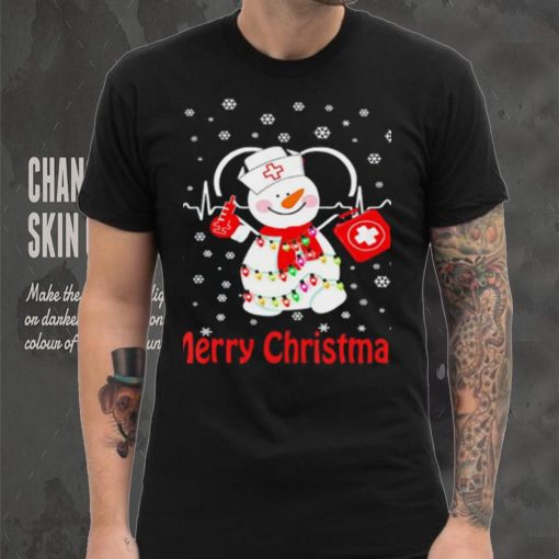 Womens Snowman Nurse Christmas With Nurs T Shirt