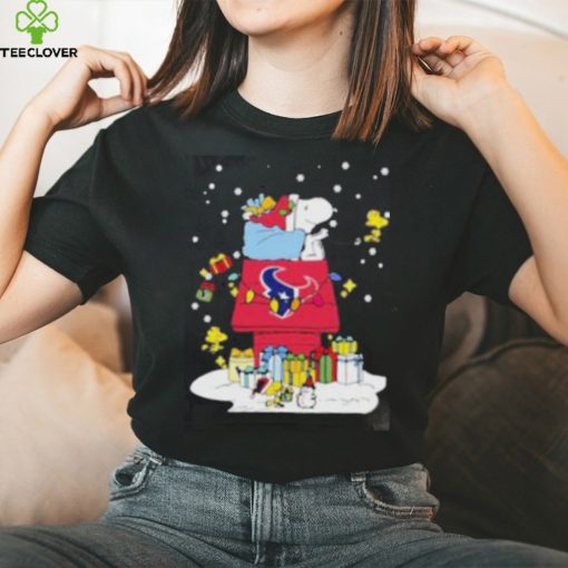 Houston Texans Santa Snoopy Brings Christmas To Town Shirt
