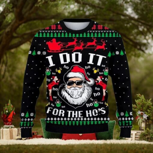 Santa Claus I Do It For The Hos Ugly Christmas Sweater