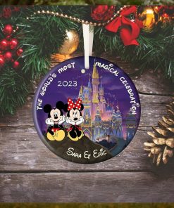Personalized Mickey and Minnie Christmas Ornament, Couple Ornament