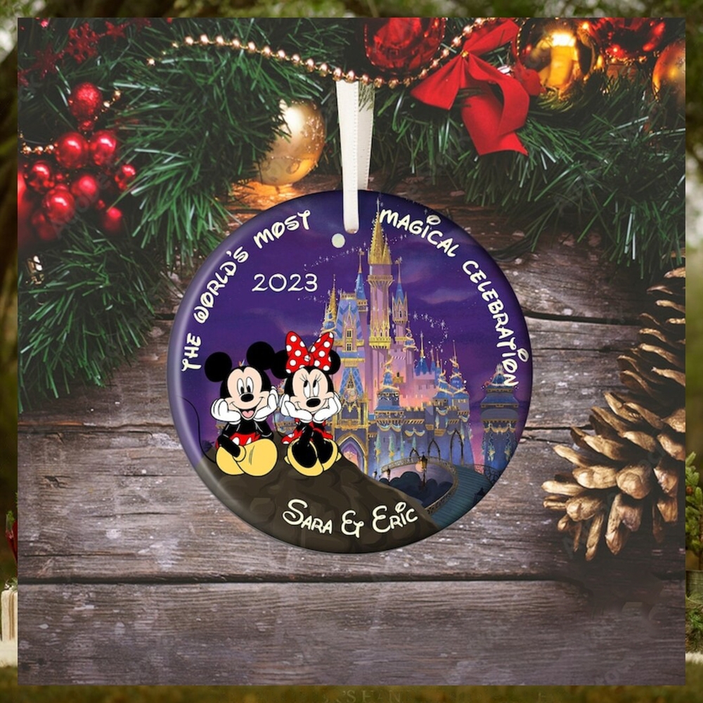Personalized Mickey and Minnie Christmas Ornament, Couple Ornament Personalized Mickey and Minnie Christmas Ornament, Couple Ornament