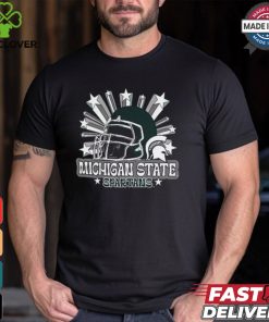 Image One Men's Michigan State Spartans Grey Helmet Star T Shirt