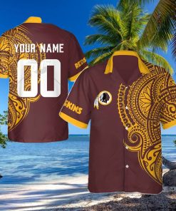 Personalize NFL Washington Redskins Polynesian Tattoo Design Hawaiian Shirt