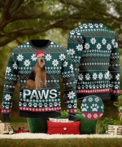Airedale Terrier Santa Printed Christmas Ugly Sweater