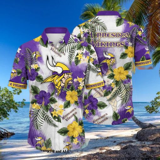 Minnesota Vikings NFL Flower Full Print Classic Hawaiian Shirt