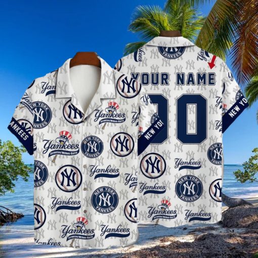 NewYork Yankees MLB Custom Name And Number Summer 3D Hawaiian Shirt