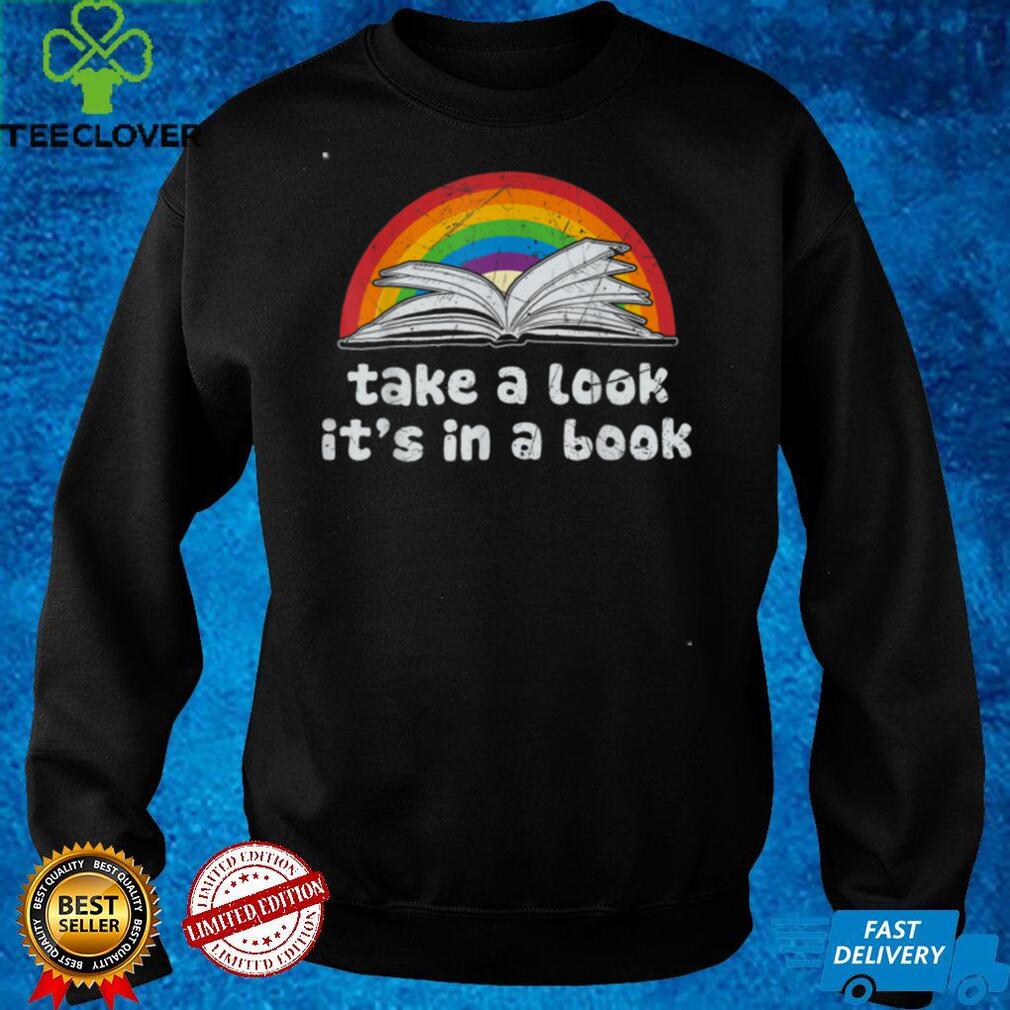 take a look it’s in a book reading vintage retro rainbow T Shirt take a look it’s in a book reading vintage retro rainbow T Shirt