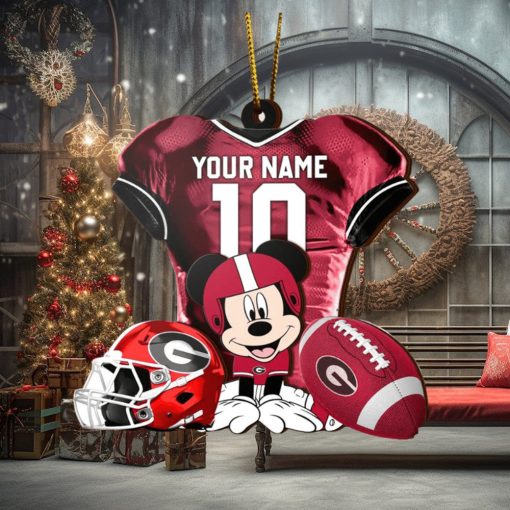 Ncaa Georgia Bulldogs Mickey Mouse Christmas Ornament Custom Your Name And Number