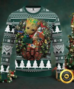 NFL Michigan State Spartans Groot Hug Christmas Ugly Sweater