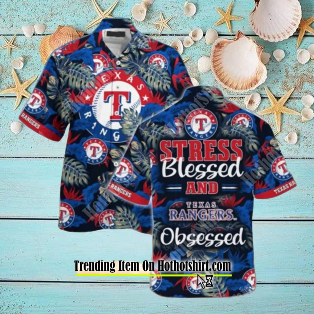 Texas Rangers MLB Hawaiian Shirt Sundrenched Aloha Shirt - Trendy