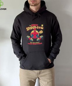 the amazing spidergym spider man queens ny este 1962 with great workout comes great power t hoodie, sweater, longsleeve, shirt v-neck, t-shirt t hoodie, sweater, longsleeve, shirt v-neck, t-shirt