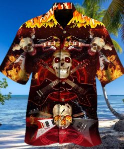 Skull Rock N Roll Hawaiian Shirt Unisex Adult