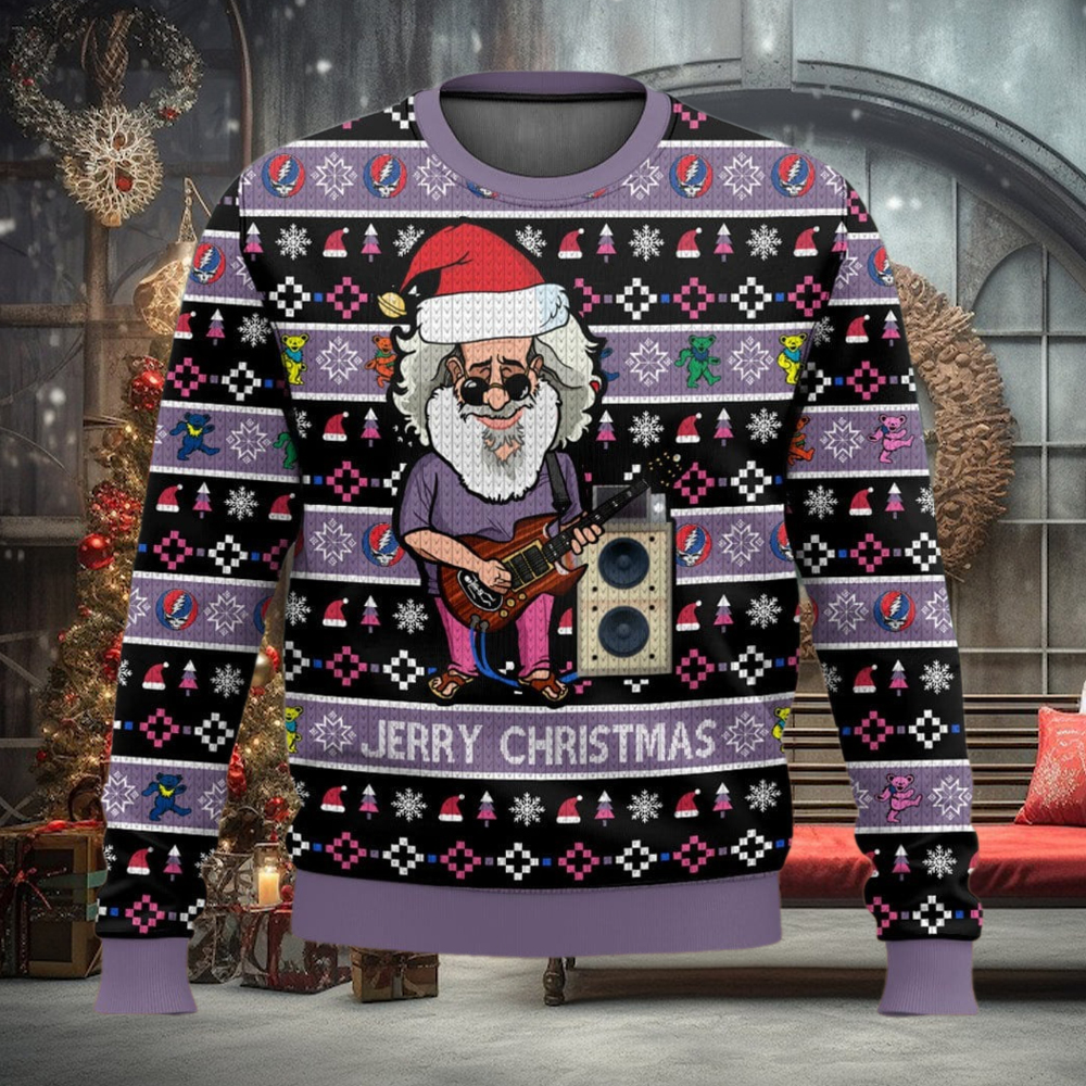 Jerry Garcia Grateful Dead Ugly Christmas Sweater Jerry Garcia Grateful Dead Ugly Christmas Sweater