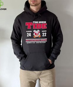 too much tide alabama 24 auburn 22 black to black iron bowl champions shirt Shirt