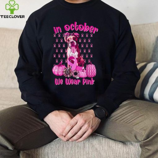 Cute We Wear Pink Boxer Breast Cancer Pumpkin Halloween T Shirt