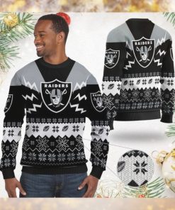 Las Vegas Raiders NFL Football Team Logo Symbol 3D Ugly Christmas Sweater Shirt Apparel For Men And Women On Xmas Days