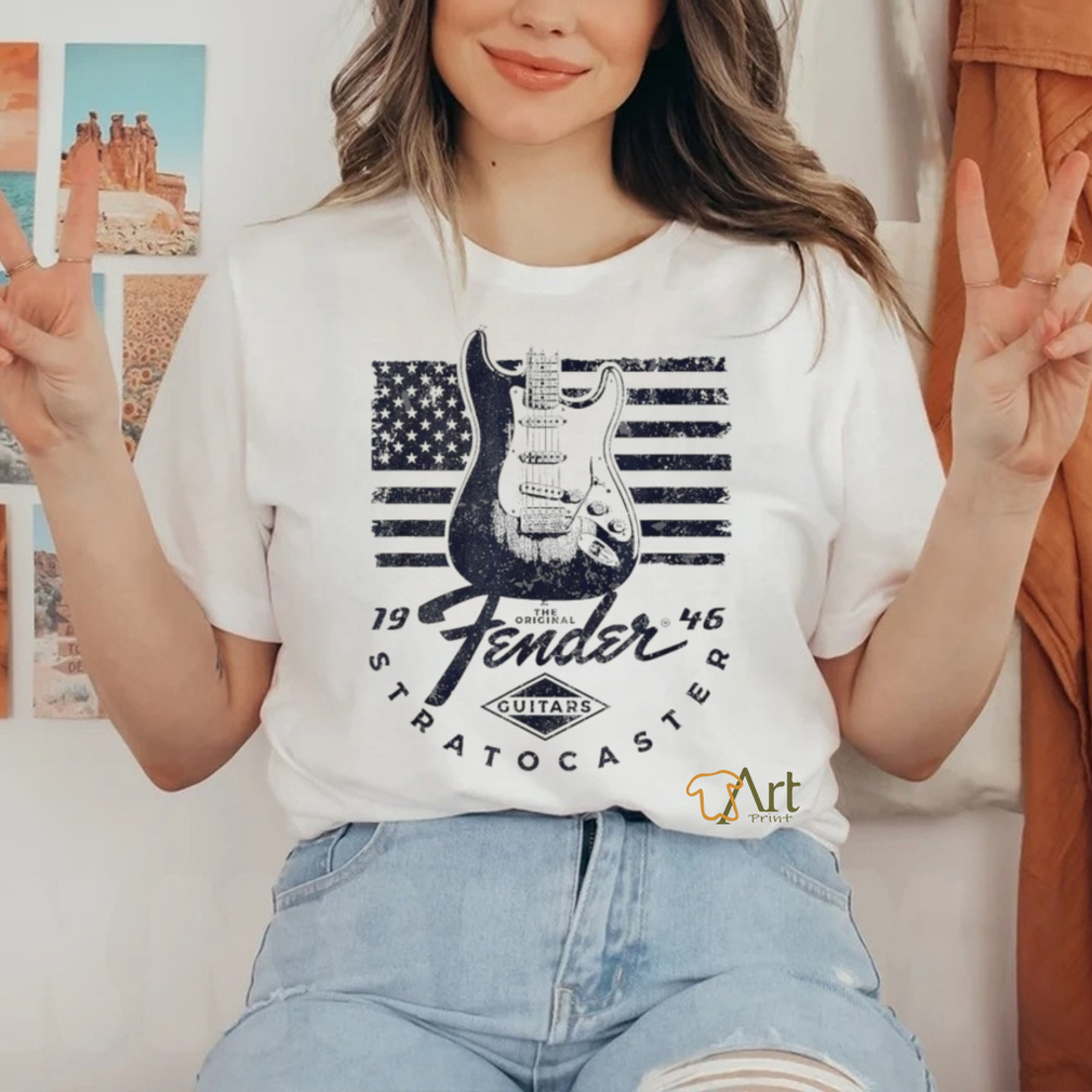 Guitar X The Original Fender Stratocaster American flag logo shirt Guitar X The Original Fender Stratocaster American flag logo shirt