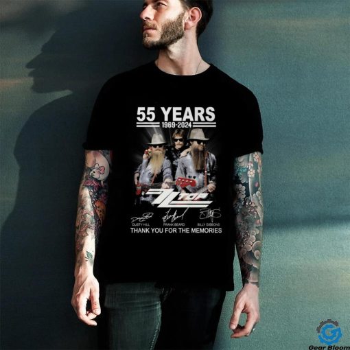 55 Years 1969 2024 Zz Top Thank You For The Memories T Shirt