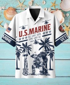 All Gave Some Some Gave All Floral US Marine Corps Hawaiian Shirt