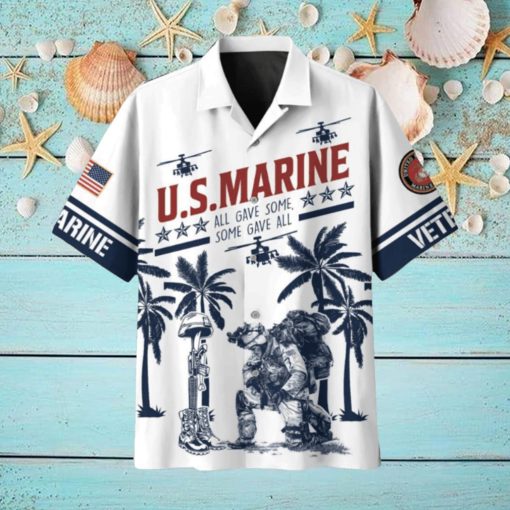 All Gave Some Some Gave All Floral US Marine Corps Hawaiian Shirt