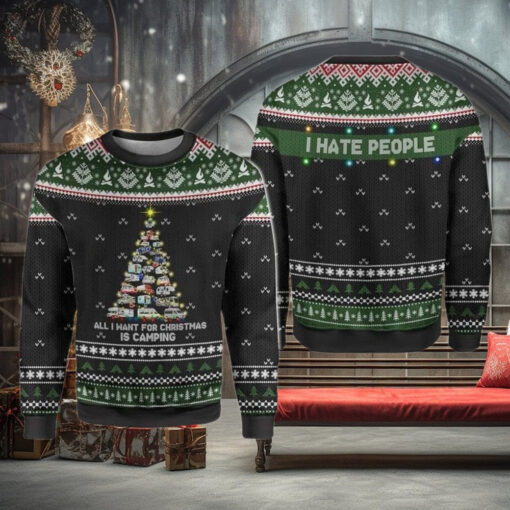 All I Want For Christmas Is Camping Ugly Christmas Sweater