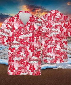 Coors Light Beer Hawaiian Shirt Tropical Flower Pattern Gift For Beach Vacation
