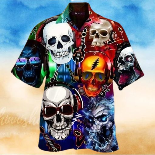 Buy Hawaiian Aloha Shirts Skull Music Lets Get High