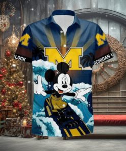 NCAA Disney Mickey Mouse Michigan Wolverines Hawaiian Shirt Beach Gift For Friend